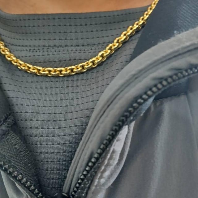18K Solid Yellow Gold Box Chain Necklace, Real 18K Gold Box