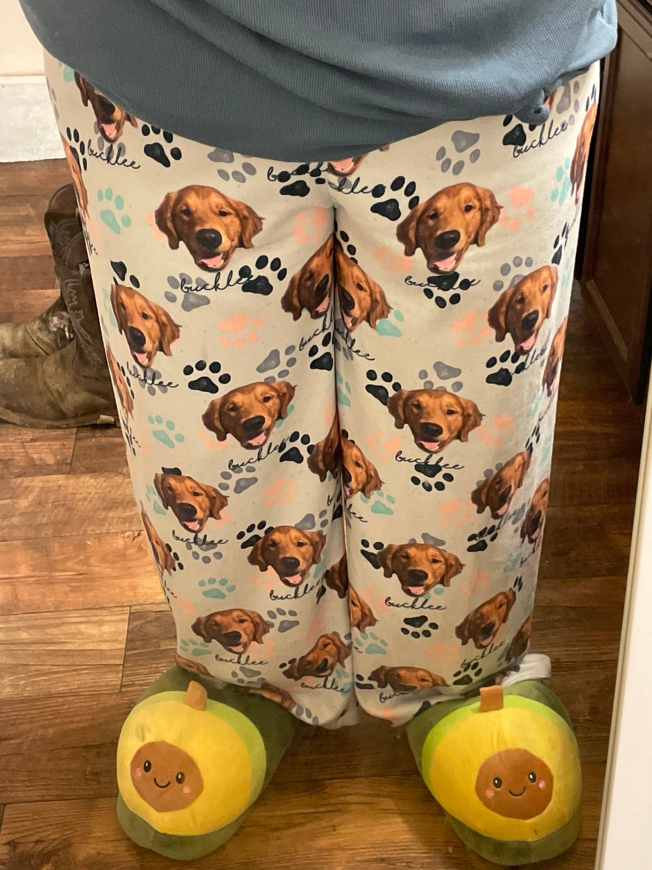 Custom Paw Design Pet Multi-color Paw Portrait Pajama pants Using Pet Photo + Name Custom Dog Personalized Pajama Pants Photo Pants