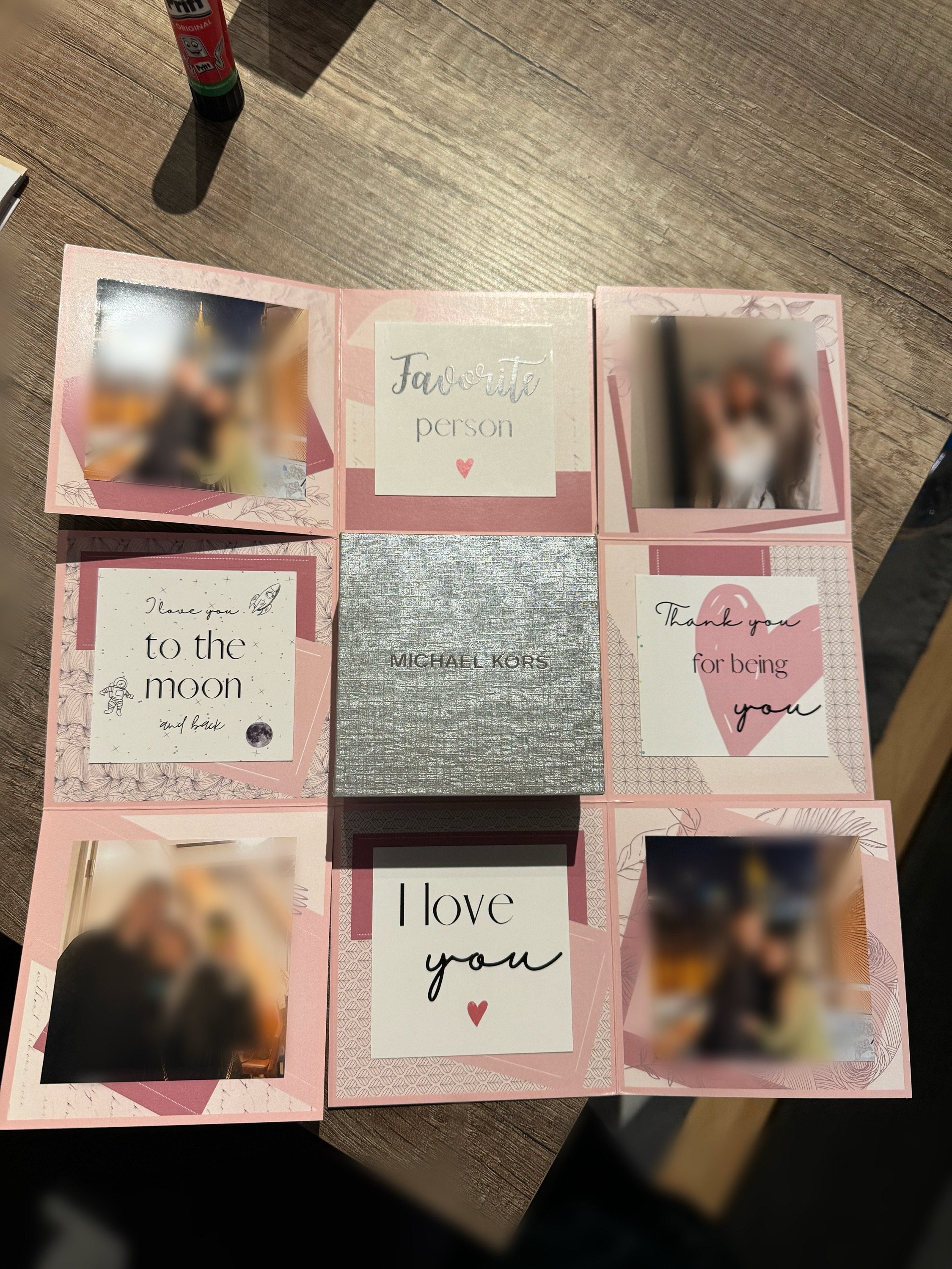 Birthday gift, explosion box pink, gift for girlfriend, wedding gift, personalized gift girlfriend
