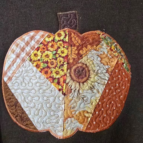 Quilted Jack O Lantern Applique Machine Embroidery Design - Etsy