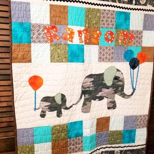 Mommy & Me Baby Child Quilt Pattern - Animal Elephant Quilt
