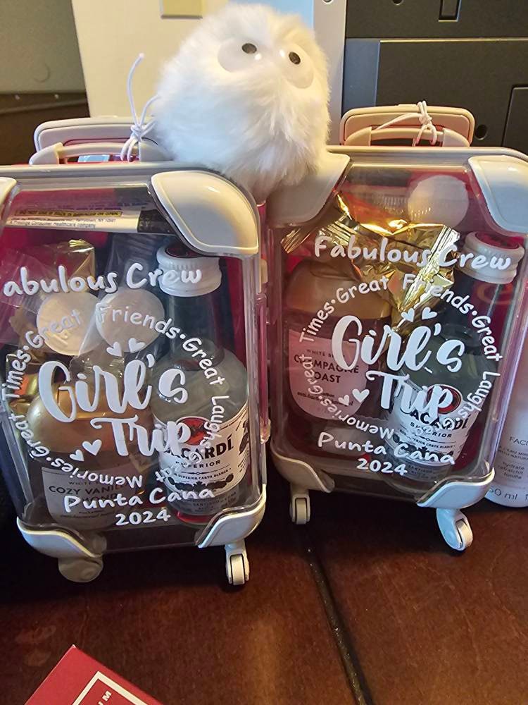 Hangover Kit Mini Suitcase, Bachelorette Party, Emergency Kit, Birthday Party Favor, Let's Go Girls, Girls Trips