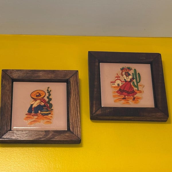 Display Frame for Coasters & Tiles - Handmade Wood Frame - Customizable ...