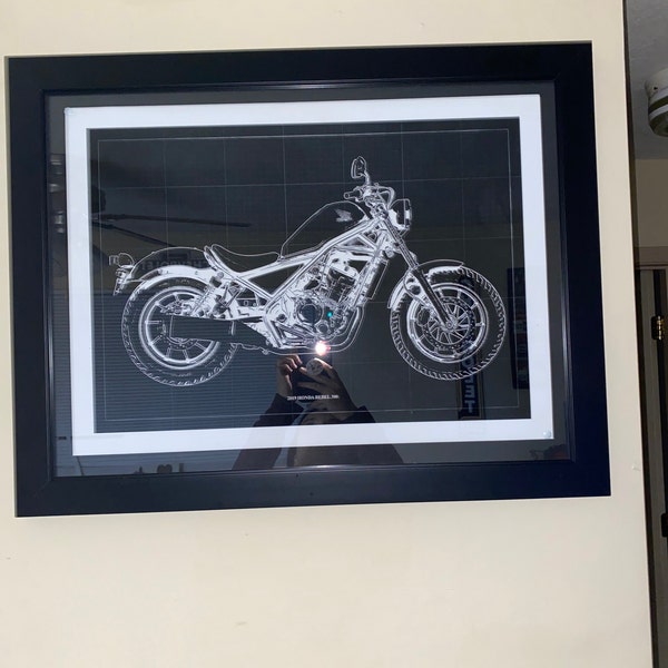 Quadro Harley Davidson Vintage KUSTOM ART - Stampa Su Legno Easy Rider - Foto 4