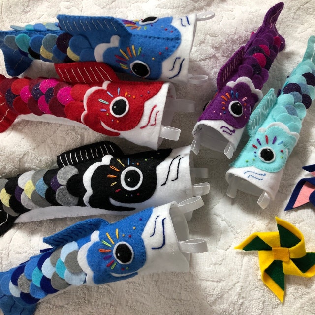 将来さん樣專用珊瑚 Koinobori Fish Flag Plush Sewing Pattern, Party Decorations