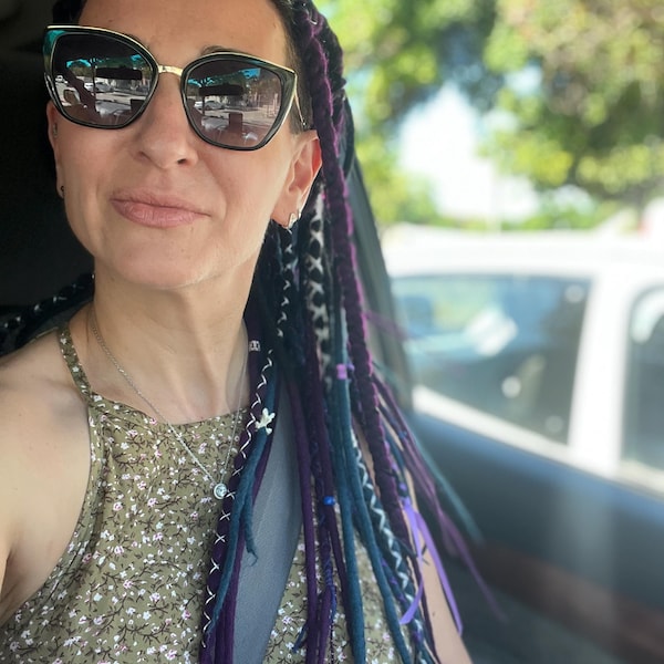 Wool Dreadlocks Ombre Black-purple, Ombre-black-blue Navy Braids ...