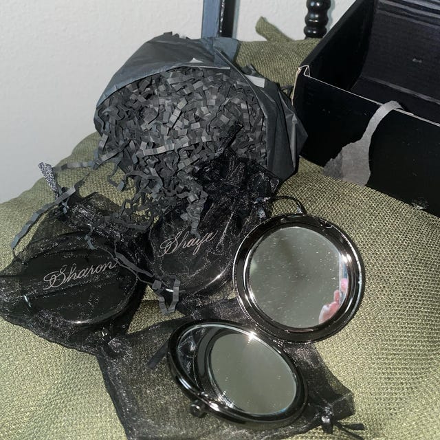 Calligraphy Engraved Compact Mirror | Personalized Gifts | Bridesmaids | Bachelorette | Place Cards | Mother's Day