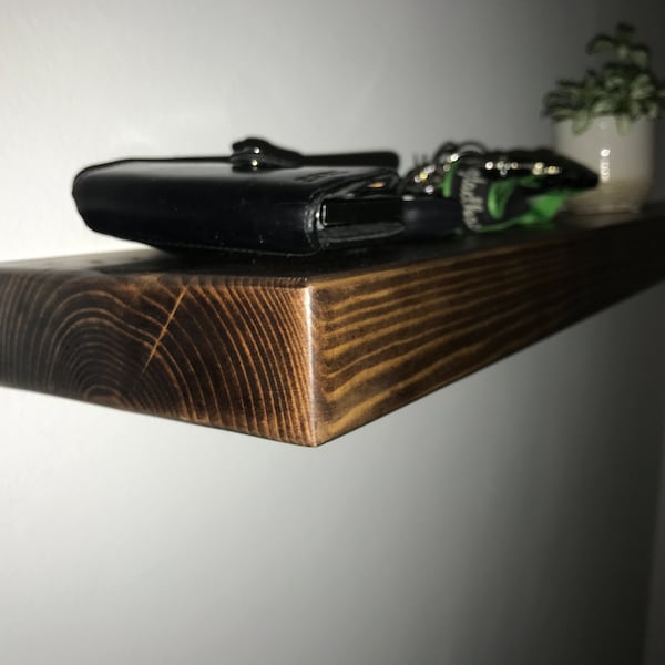 Étagère Murale Épaisse en Bois Massif 45x220mm 50cm Brûlé | Leroy Merlin