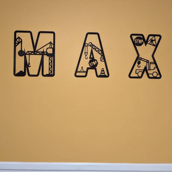Construction Letters, Name Sign Wood, Vehicle Name Sign, Personalised ...