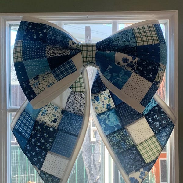 Patchwork Bow Tutorial Large Patchwork Quilted Bow Sewing Pattern PDF – Beginner Friendly ...