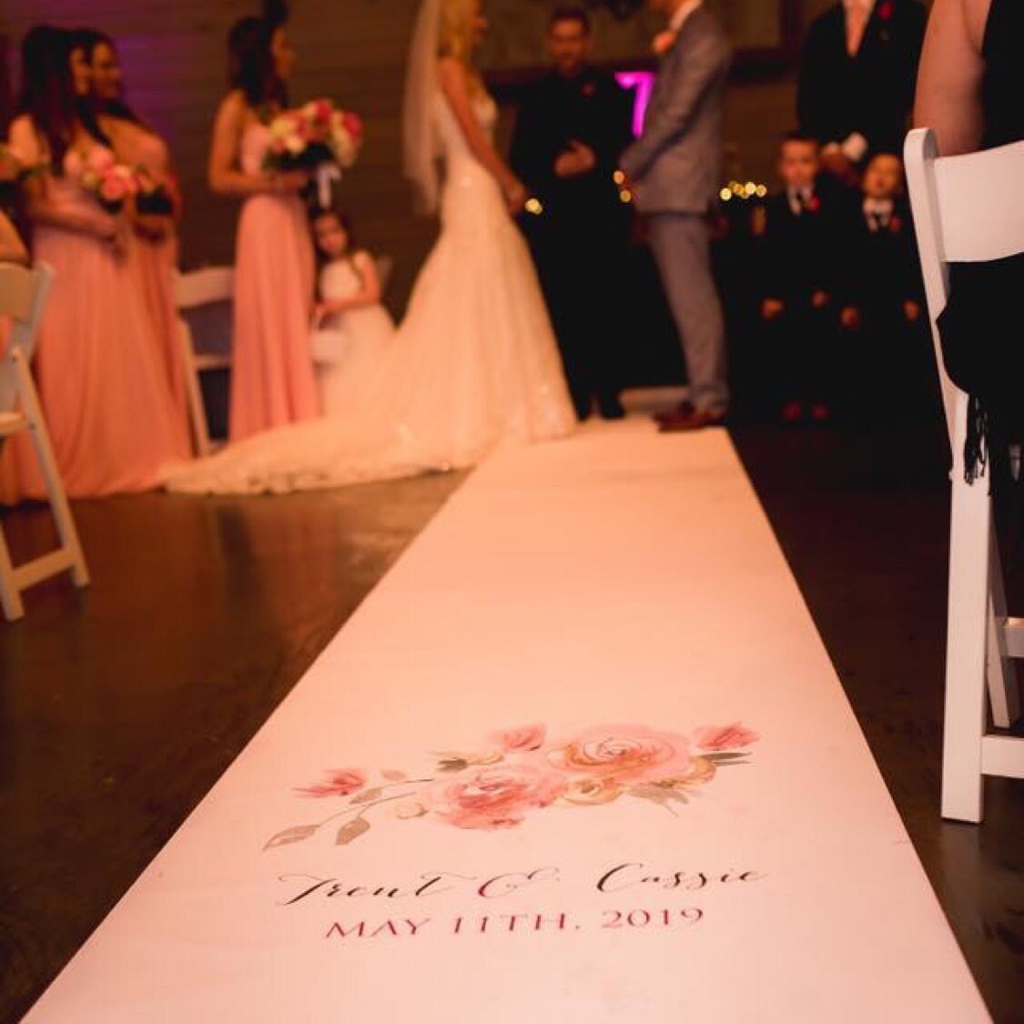 Rose Aisle Runner Elegant Rose Design Personalised Wedding Aisle
