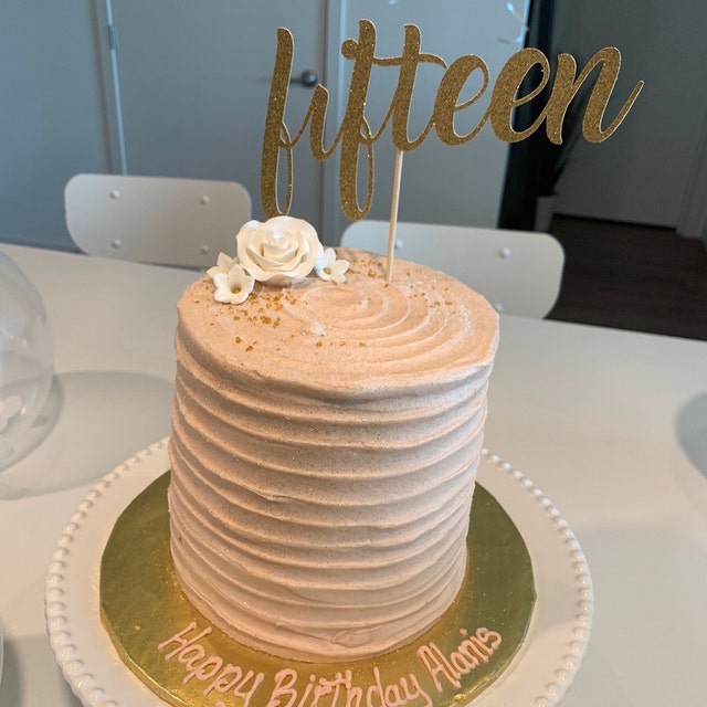 Decorazione per Torta Compleanno Happy Birthday, Cake Topper 15 Anni per Ragazza Ragazzo, Decorazioni per Feste
