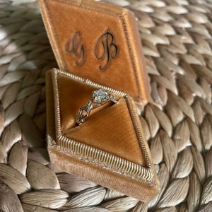 Three Ring Box for Wedding Ceremony Mauve Velvet Ring Box 3 - Etsy