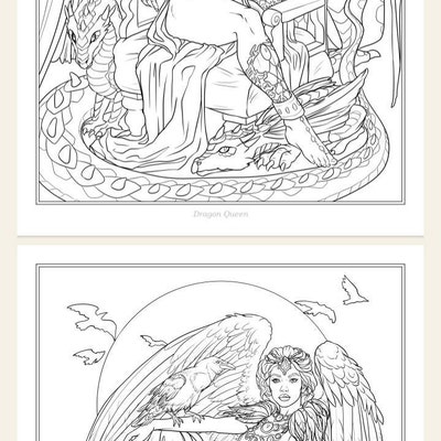 Dark Treasures Dark Fantasy Coloring Page/digi Stamp Fantasy Printable ...