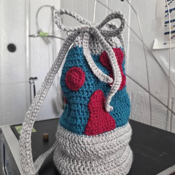 Lava Lamp Crochet Purse Pattern, Funky Retro Drawstring Bag (PDF ...