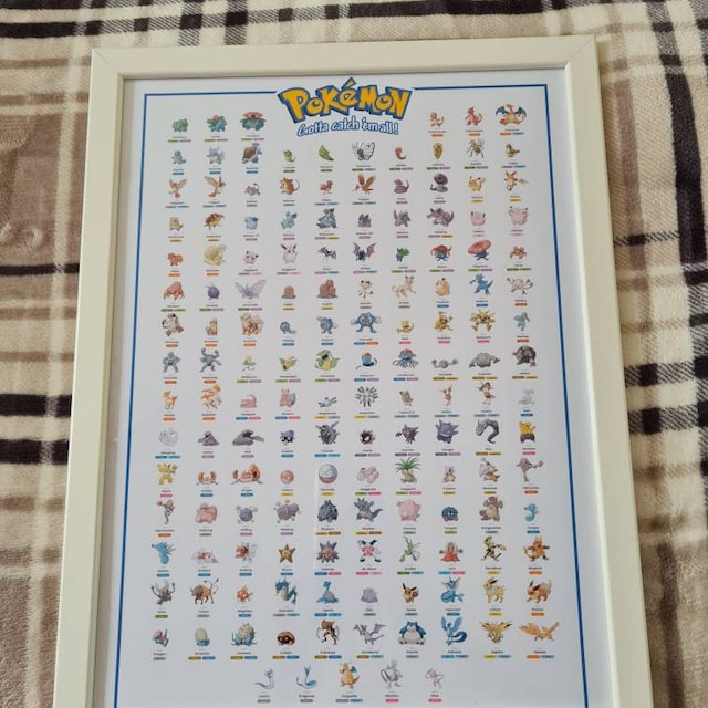 ポケモン 151 ポケモン図鑑カントー 額入りプリント - ポケモン ギフト