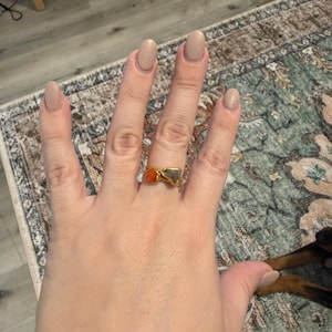 Customer photo from Danielle, Raw Smoky Quartz Ring in Yellow Gold, Silver, and Rose Gold