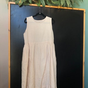 Linen Loose Sleeveless Dress SANTA CLARA / Washed Soft Linen Dress ...