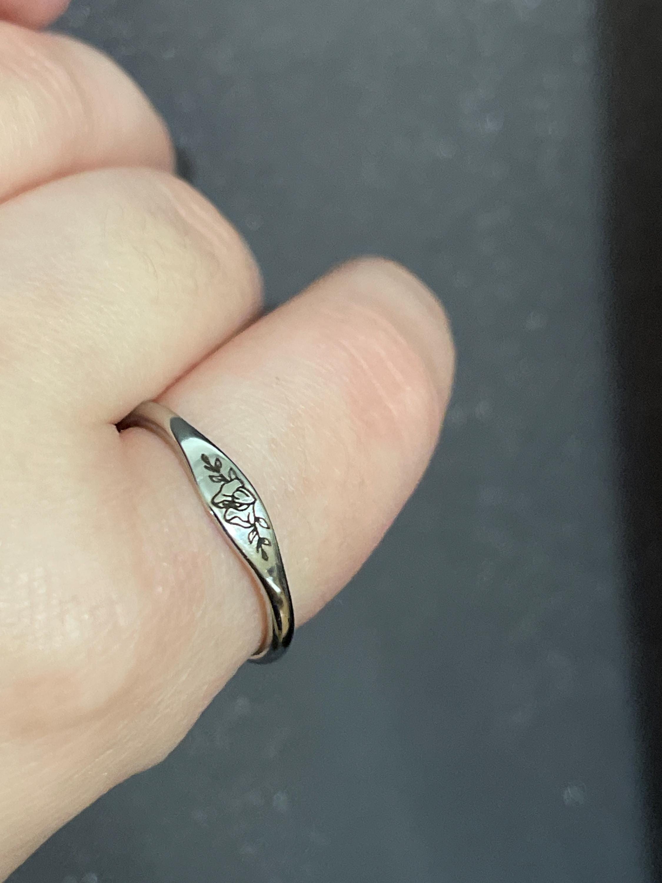 Dainty Birth Flower Ring Personalized Jewelry Ring for Her Birthday Gift Lavender Anniversary Gift Ring for Her Silver Rings Christmas Gift