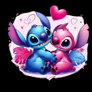 10 stitch png, Stitch and Angel png Bundle, Lilo Stitch png, Stitch Couple Png, Stitch Love Png, Angel png, Stitch With Angel Png,love png