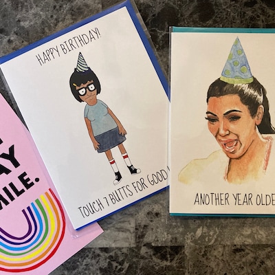 Cute Butt Humor Birthday Card, Butts Butts Butts, Funny Birthday Cards ...
