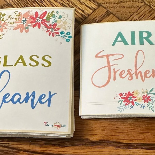 Natural Cleaning Recipe Labels - Printable Cleaning Labels, Nontoxic Cleaning, YLEO, Essential ...