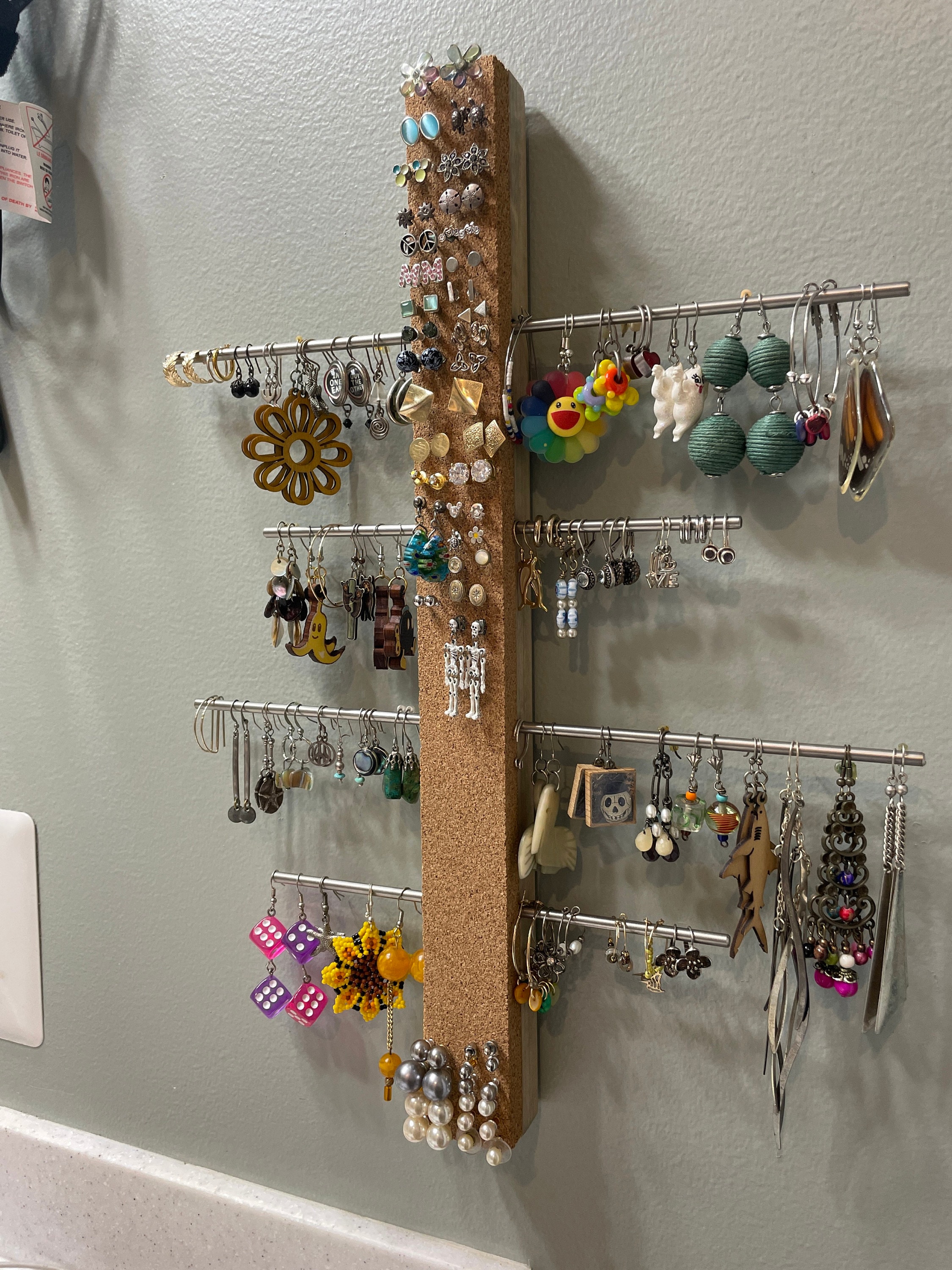 Jewelry Tree Cork Earring Holder Minimalist Earring Holder