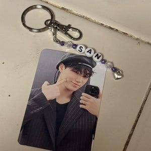 ATEEZ Custom Bias Beaded Kpop Keychain - Etsy