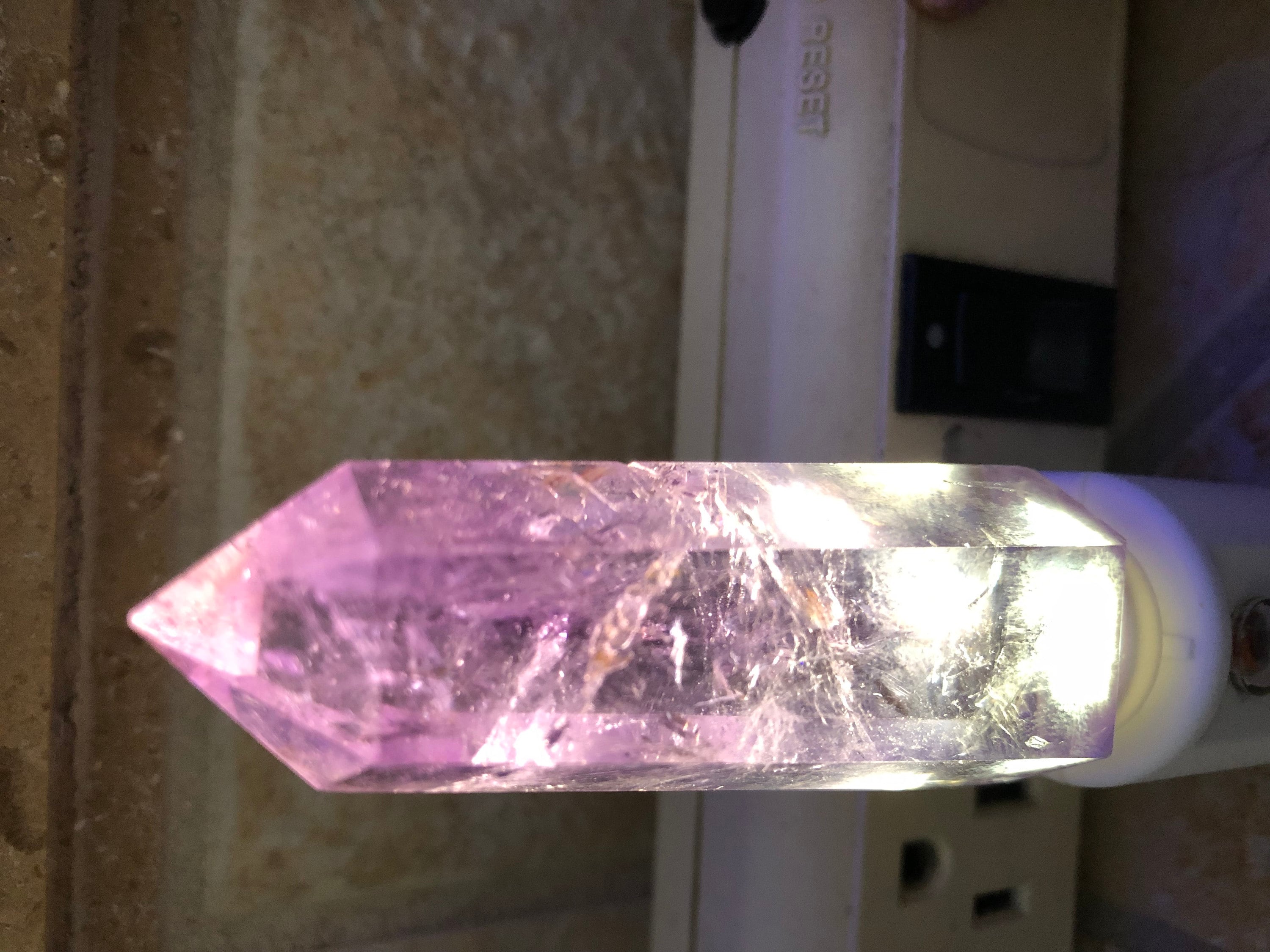 Amethyst Crystal Tower LED Night Light with Light Sensor / Babyshower Gift / Baby Shower Gift