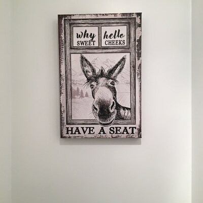 Cartello Metallo Inga Donkey: Why Hello Sweet Cheeks, 20x30 Cm, Regalo Divertente Per Amanti Degli Asini - 3