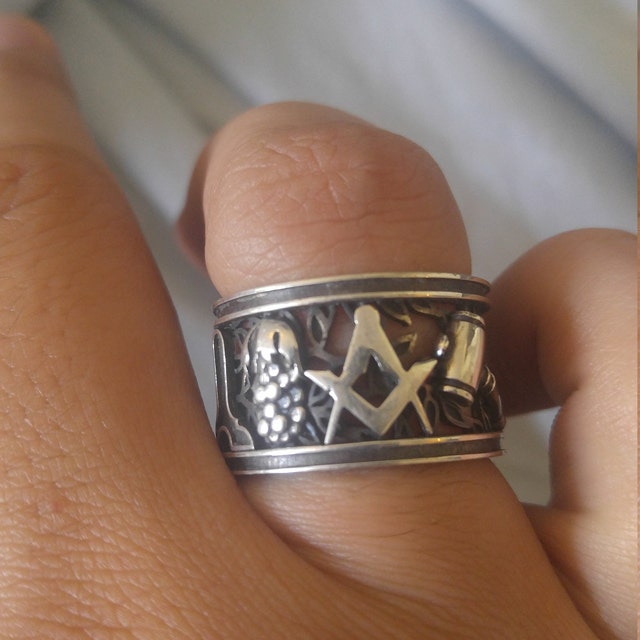 Masonic Ring For Double Finger Unique Design for Men 925K Etsy