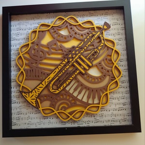 Trumpet Music Instrument Layered Laser Cut File Multi Layer