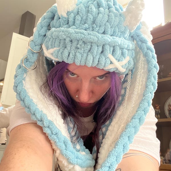 Crochet Bunny Hat, Custom Bunny Beanie Ears, Knitted Bunny Beanie ...