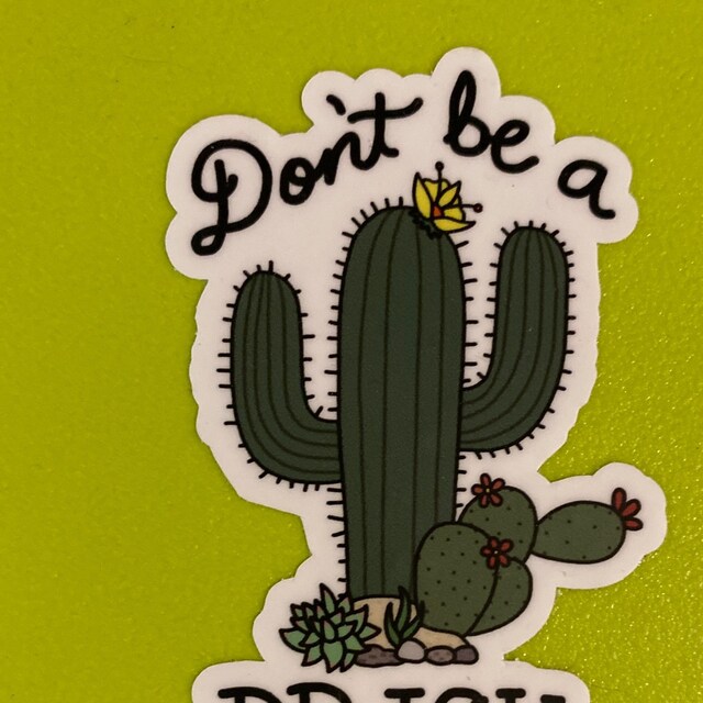 Ralistic sober cactus plant decal