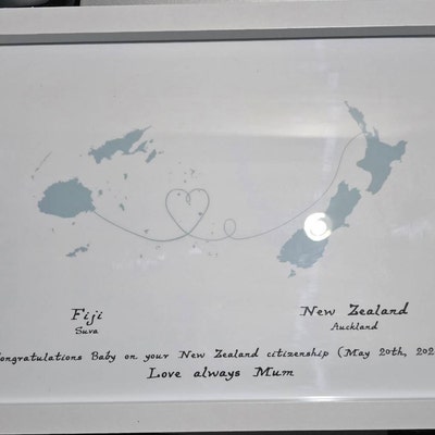 Personalised Map ART PRINT Any Two Countries, Custom
