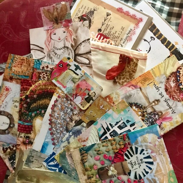 Stitched Sacred Card Deck - Total of 7 Packaged Inside a Cotton Bag ...