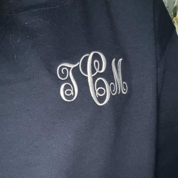 Embroidered Personalized Monogram Sweatshirt, Monogrammed Crewneck ...