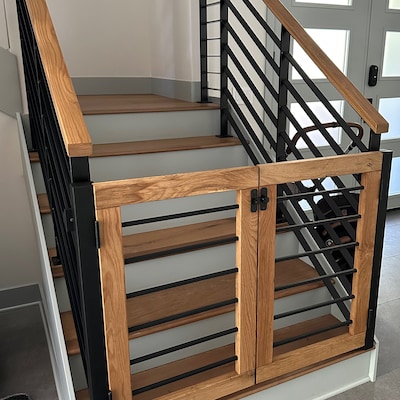 Custom Double Door Baluster Gate, Custom Pet or Baby Gate, Wood and ...