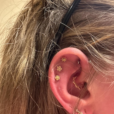 18G/16G Tiny Garnet Sun Internally Threaded Labret Flat Back Earring ...