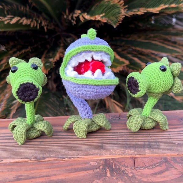 Bloom & Boom Crochet Pattern Bundle, Garden Defender Amigurumi Crochet ...
