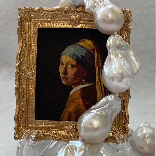 フェルメール作品　絵画　『真珠の耳飾りの少女』　良質キャンパス　豪華　金箔額縁付 フェルメール作品 絵画 『真珠の耳飾りの少女』 良質キャンパス