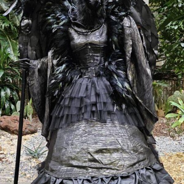 Plus Size Deluxe Black Angel Wings and Teddy main image 1