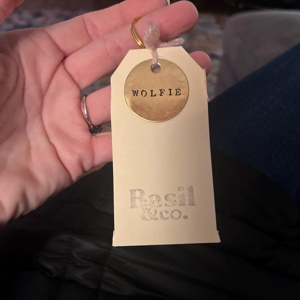 Custom Hand Stamped Dog Tags - Gold Handmade Engraved Typewriter Font ...