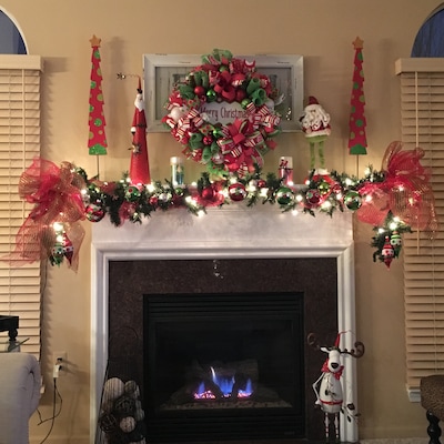 Christmas Wreaths for Front Door, Deco Mesh Christmas Wreath, Merry ...