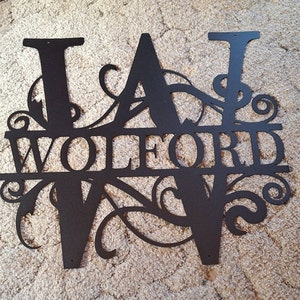 Custom Metal Signs Monogram Wall Decor Metal Wall Art Last Name Sign ...
