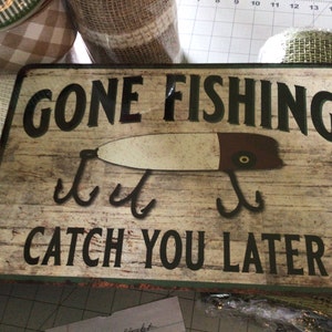 Vintage Fishing Sign - Education Is Important But Fishing Is Importanter,  Fishing Decor for Wall, Lake House, Man Cave, Office, Aluminum Rust Free 9