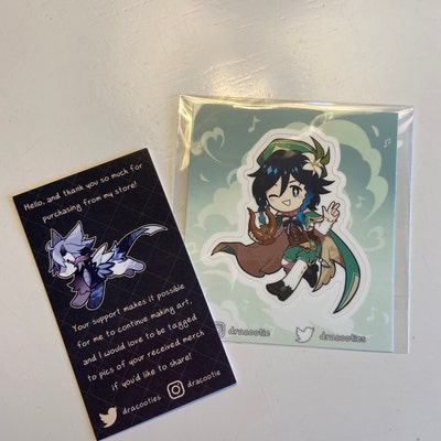 Genshin Impact Stickers Unofficial Razor, Venti, Zhongli, Childe ...