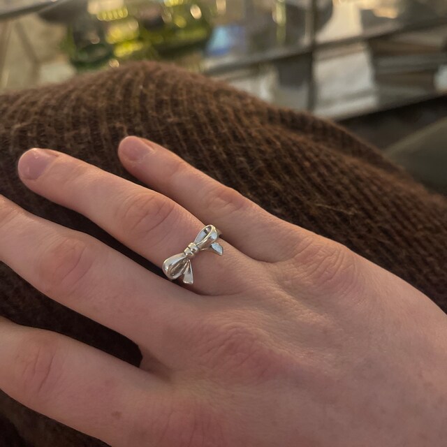 Sterling Silver Bow Ring, Ribbon Rings, Promise Ring