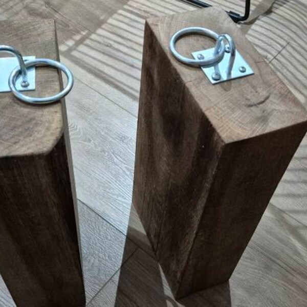 Solid Oak Beam Riser Lamp Stand Side Table Plant Display - Rustic ...