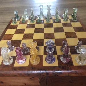 Chess set, Forest vs Flowers chess, themed chess set, botanical chess,  nature gifts, unique chess, chess set puzzle board, encasing nature